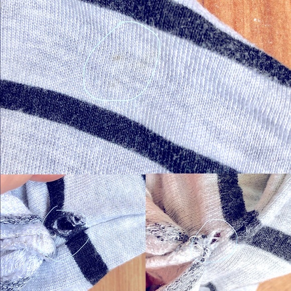 H&M DIVIDED Striped Shirt 3/4 Sleeve Size 6 Gray Black Women’s - Picture 7 of 11